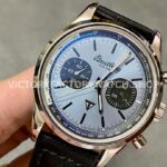 BLS Factory Breitling Top Time B01 AB01764A1C1X1 42mm Steel Black Leather Strap Light Blue Dial