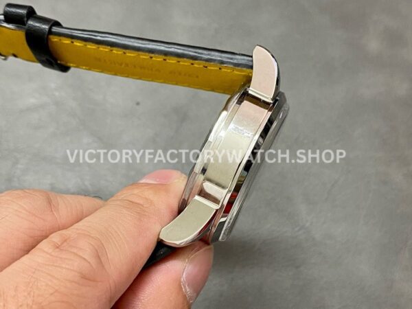 BLS Factory Breitling Top Time B01 AB01764A1C1X1 42mm Steel Black Leather Strap Light Blue Dial