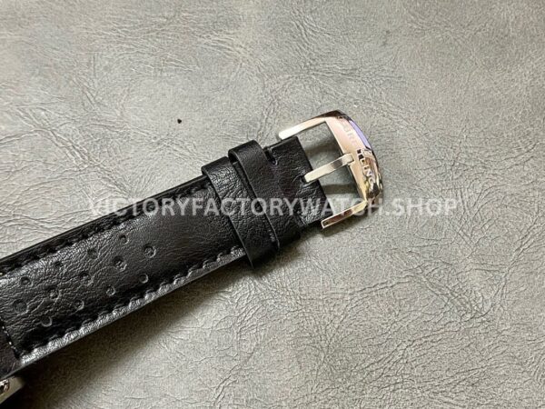 BLS Factory Breitling Top Time B01 AB01764A1C1X1 42mm Steel Black Leather Strap Light Blue Dial