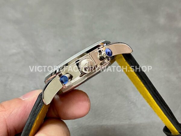 BLS Factory Breitling Top Time B01 AB01764A1C1X1 42mm Steel Black Leather Strap Light Blue Dial