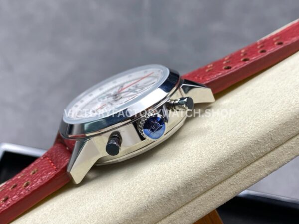 BLS Factory Breitling Top Time B01 AB01766A1A1X1 42mm Steel Red Leather Strap White Dial