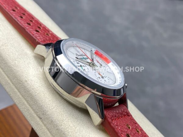 BLS Factory Breitling Top Time B01 AB01766A1A1X1 42mm Steel Red Leather Strap White Dial