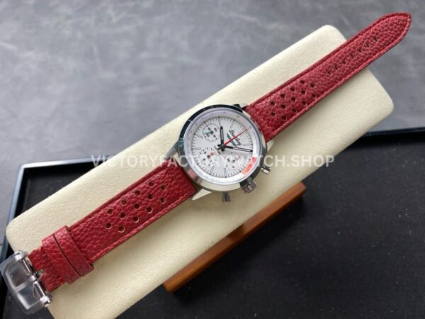 BLS Factory Breitling Top Time B01 AB01766A1A1X1 42mm Steel Red Leather Strap White Dial