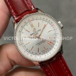BLS Factory Breitling Women Navitimer A17327211G1P1 35mm Steel Leather Strap Silver Dial