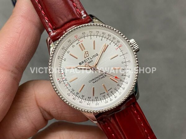 BLS Factory Breitling Women Navitimer A17327211G1P1 35mm Steel Leather Strap Silver Dial