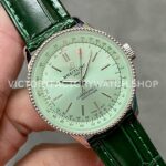 BLS Factory Breitling Women Navitimer A17327361L1P1 35mm Steel Leather Strap Green Dial