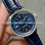 BLS Factory Breitling Women Navitimer A17395161C1P2 35mm Steel Leather Strap Blue Dial