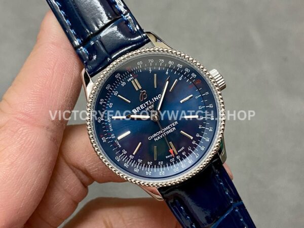 BLS Factory Breitling Women Navitimer A17395161C1P2 35mm Steel Leather Strap Blue Dial