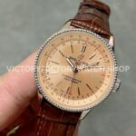 BLS Factory Breitling Women Navitimer A17395201K1P2 35mm Steel Leather Strap Champagne Dial