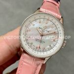 BLS Factory Breitling Women Navitimer A17395211A1P2 35mm Steel Leather Strap Mother of pearl Dial
