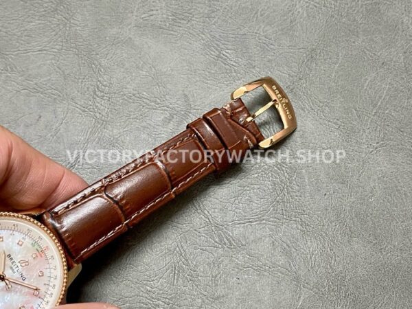 BLS Factory Breitling Women Navitimer R17395211A1P1 35mm Rose Gold Leather Strap Mother of pearl ( (5) BLS Factory Breitling Women Navitimer R17395211A1P1 35mm Rose Gold Leather Strap Mother of pearl Dial