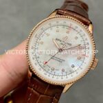BLS Factory Breitling Women Navitimer R17395211A1P1 35mm Rose Gold Leather Strap Mother of pearl ( (8) BLS Factory Breitling Women Navitimer R17395211A1P1 35mm Rose Gold Leather Strap Mother of pearl Dial
