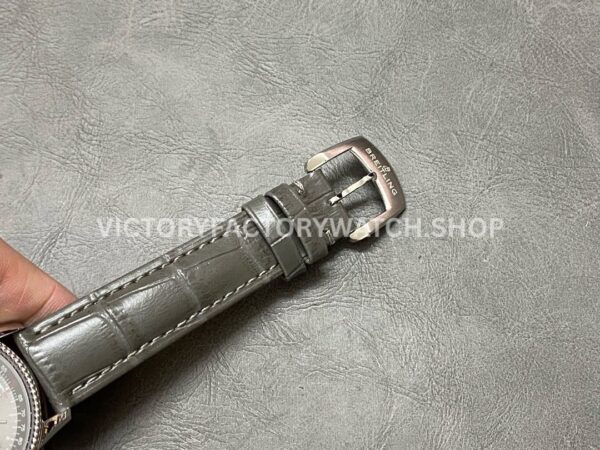 BLS Factory Breitling Women's Navitimer R17395211A1P1 35mm Steel Leather Strap Grey Dial