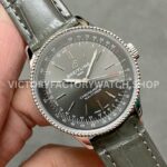 BLS Factory Breitling Women's Navitimer R17395211A1P1 35mm Steel Leather Strap Grey Dial