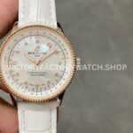 BLS Factory Breitling Women Navitimer U17395211A1P4 35mm Rose Gold&Steel Leather Strap Mot ( (8) BLS Breitling Women Navitimer U17395211A1P4 mother-of-pearl dial