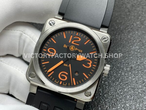 BRF Factory Bell & Ross BR 03 42mm Steel Black Rubber Strap Black Dial (6) BRF Factory Bell & Ross BR 03 42mm Steel Black Rubber Strap Black Dial