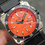 BRF Factory Bell & Ross BR-03-92 42mm Steel Rubber Strap Aluminum Bezel Orange Dial (8) BRF Factory Bell & Ross BR-03-92 42mm Steel Rubber Strap Aluminum Bezel Orange Dial