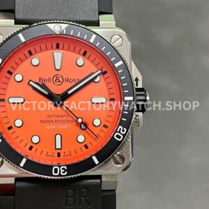 BRF Factory Bell & Ross BR-03-92 42mm Steel Rubber Strap Aluminum Bezel Orange Dial (9) BRF Factory Bell & Ross BR-03-92 42mm steel rubber strap aluminum bezel orange dial