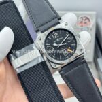 BRF Factory Bell & Ross BR 03-93 GMT 42mm Steel Leather Strap Black Dial (9) BRF Factory Bell & Ross BR-03-93 GMT 42mm Steel Leather Strap Black Dial