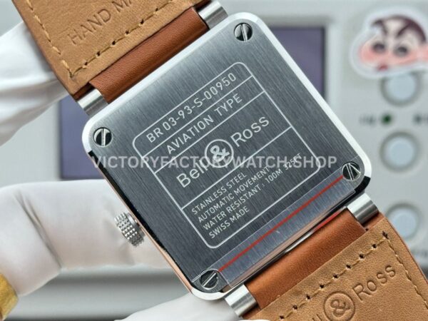 BRF Factory Bell & Ross BR 03-93 GMT 42mm Steel Leather Strap White Dial (3) BRF Factory Bell & Ross BR-03-93 GMT 42mm Steel Leather Strap White Dial