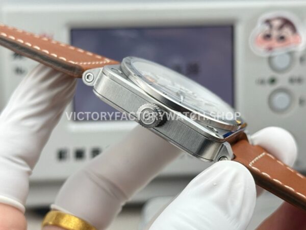 BRF Factory Bell & Ross BR 03-93 GMT 42mm Steel Leather Strap White Dial (4) BRF Factory Bell & Ross BR-03-93 GMT 42mm Steel Leather Strap White Dial