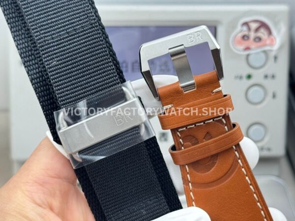 BRF Factory Bell & Ross BR 03-93 GMT 42mm Steel Leather Strap White Dial (7) BRF Factory Bell & Ross BR-03-93 GMT 42mm Steel Leather Strap White Dial