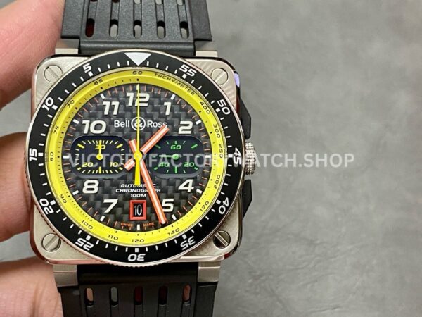 BRF Factory Bell & Ross BR-03-94 Chronographe 42mm Steel Rubber Strap Black Dial (3) BRF Factory Bell & Ross BR-03-94 Chronograph 42mm steel rubber strap black dial
