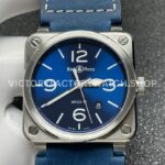 BRF Factory Bell & Ross BR 03 BR0392-BLU-STSCA 42mm Steel Leather Strap Blue Dial (1) BRF Factory Bell & Ross BR-03 BR0392-BLU-STSCA 42mm Steel Leather Strap Blue Dial