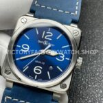 BRF Factory Bell & Ross BR 03 BR0392-BLU-STSCA 42mm Steel Leather Strap Blue Dial (5) BRF Factory Bell & Ross BR-03 BR0392-BLU-STSCA 42mm Steel Leather Strap Blue Dial