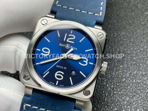 BRF Factory Bell & Ross BR 03 BR0392-BLU-STSCA 42mm Steel Leather Strap Blue Dial (5) BRF Factory Bell & Ross BR-03 BR0392-BLU-STSCA 42mm Steel Leather Strap Blue Dial