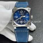 BRF Factory Bell & Ross BR 03 BR0392-BLU-STSCA 42mm Steel Leather Strap Blue Dial (8) BRF Factory Bell & Ross BR-03 BR0392-BLU-STSCA 42mm steel blue dial leather strap