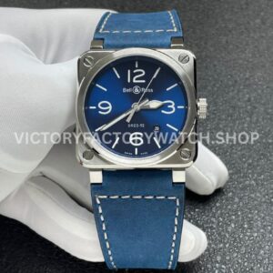 BRF Factory Bell & Ross BR 03 BR0392-BLU-STSCA 42mm Steel Leather Strap Blue Dial (8) BRF Factory Bell & Ross BR-03 BR0392-BLU-STSCA 42mm steel blue dial leather strap