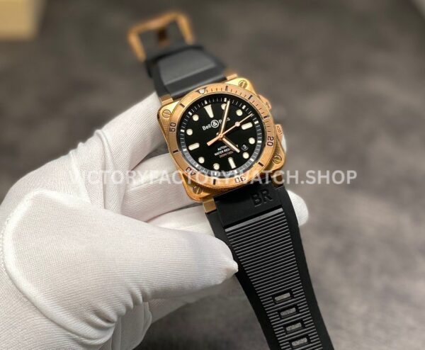 BRF Factory Bell & Ross BR-03 BR0392-D-BR-BR-SCA 42mm Bronze Leather strap Black Dial