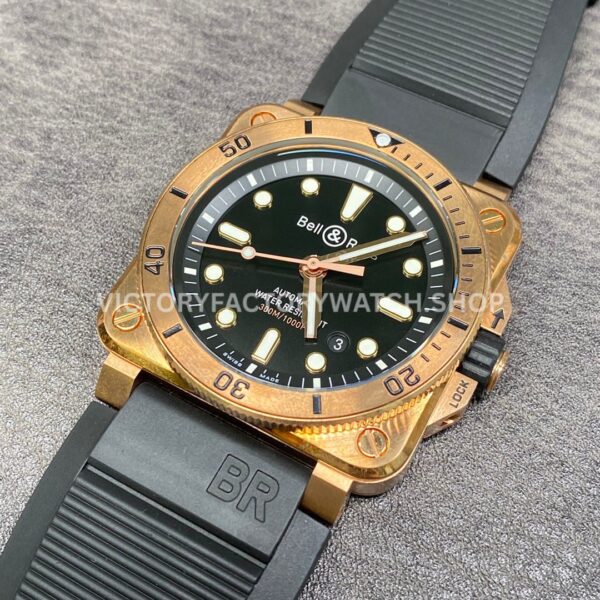 BRF Factory Bell & Ross BR-03 BR0392-D-BR-BR-SCA 42mm Bronze Leather strap Black Dial