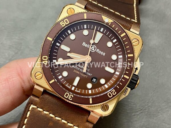 BRF Factory Bell & Ross BR-03 BR0392-D-BR-BR-SCA 42mm Bronze Leather strap Brown Dial (8) BRF Factory Bell & Ross BR-03 BR0392-D-BR-BR-SCA 42mm Bronze Leather strap Brown Dial
