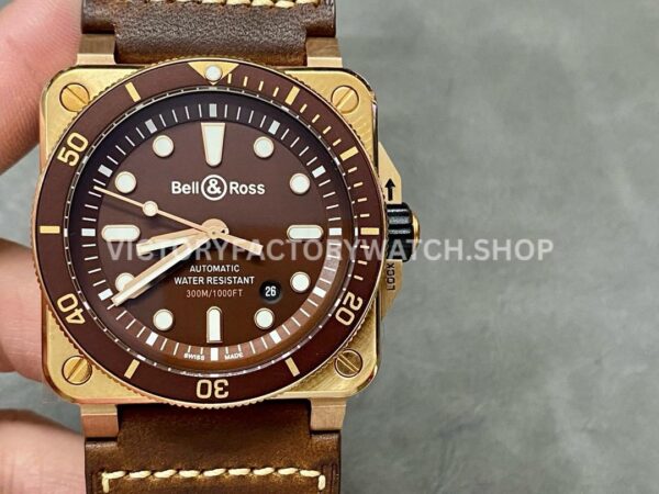 BRF Factory Bell & Ross BR-03 BR0392-D-BR-BR-SCA 42mm Bronze Leather strap Brown Dial (9) BRF Factory Bell & Ross BR-03 BR0392-D-BR-BR-SCA 42mm bronze brown dial leather strap