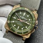 BRF Factory Bell & Ross BR 03 BR0392-D-G-BRSCA 42mm Bronze Calf Skin Strap Green Dial (4) BRF Factory Bell & Ross BR-03 BR0392-D-G-BRSCA 42mm Bronze Calf Skin Strap Green Dial