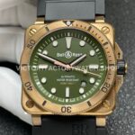 BRF Factory Bell & Ross BR 03 BR0392-D-LT-BRSRB 42mm Bronze Leather strap Green Dial (15) BRF Factory Bell & Ross BR-03 BR0392-D-BR-BRSCA 42mm Bronze Rubber Strap Grey Dial