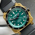 BRF Factory Bell & Ross BR 03 BR0392-D-LT-BRSRB 42mm Bronze Rubber Strap Green Dial (7) BRF Factory Bell & Ross BR-03 BR0392-D-LT-BRSRB 42mm Bronze Rubber Strap Green Dial