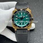 BRF Factory Bell & Ross BR 03 BR0392-D-LT-BRSRB 42mm Bronze Rubber Strap Green Dial (8) BRF Factory Bell & Ross BR-03 BR0392-D-LT-BRSRB 42mm bronze green dial rubber strap