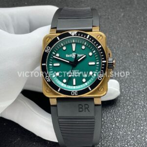 BRF Factory Bell & Ross BR 03 BR0392-D-LT-BRSRB 42mm Bronze Rubber Strap Green Dial (8) BRF Factory Bell & Ross BR-03 BR0392-D-LT-BRSRB 42mm bronze green dial rubber strap