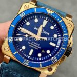 BRF Factory Bell & Ross BR-03 BR0392-D-LU-BR-SCA 42mm Bronze Leather strap Blue Dial (3) BRF Factory Bell & Ross BR-03 BR0392-D-LU-BR-SCA 42mm Bronze Calf Skin Strap Blue Dial