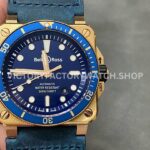 BRF Factory Bell & Ross BR-03 BR0392-D-LU-BR-SCA 42mm Bronze Leather strap Blue Dial (4) BRF Factory Bell & Ross BR-03 BR0392-D-LU-BR-SCA 42mm bronze blue dial calfskin strap