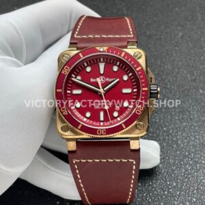 BRF Factory Bell & Ross BR 03 BR0392-D-R-BRSCA 42mm Bronze Leather Strap Red Dial (8) Explore the BRF Factory Bell & Ross BR-03 BR0392-D-R-BRSCA, a 42mm bronze model featuring a leather strap and distinctive red dial.