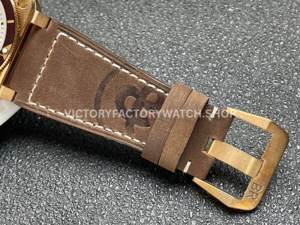 BRF Factory Bell & Ross BR 03 BR0392-D-WH-BRSCA 42mm Bronze Leather Strap Silver Dial (3) BRF Factory Bell & Ross BR-03 BR0392-D-WH-BRSCA 42mm Bronze Leather Strap Silver Dial