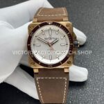BRF Factory Bell & Ross BR 03 BR0392-D-WH-BRSCA 42mm Bronze Leather Strap Silver Dial (7) BRF Factory Bell & Ross BR-03 BR0392-D-WH-BRSCA 42mm bronze leather strap silver dial