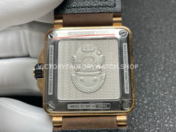 BRF Factory Bell & Ross BR 03 BR0392-D-WH-BRSCA 42mm Bronze Leather Strap Silver Dial (9) BRF Factory Bell & Ross BR-03 BR0392-D-WH-BRSCA 42mm Bronze Leather Strap Silver Dial