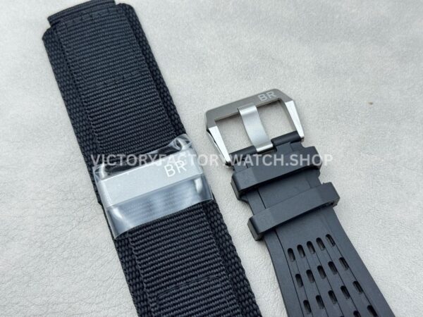 BRF Factory Bell & Ross BR-03 BR0393-BL-ST/SCA 42mm Black Rubber Strap Aluminium Bezel Black Dial