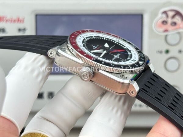 BRF Factory Bell & Ross BR-03 BR0393-BL-ST/SCA 42mm Black Rubber Strap Aluminium Bezel Black Dial