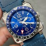 BRF Factory Bell & Ross BR-03 BR0393-BLU-STSCA 42mm Steel Calf Skin Strap Aluminium Bezel Blue Dial (7) BRF Factory Bell & Ross BR-03 BR0393-BLU-STSCA 42mm Steel Calf Skin Strap Aluminium Bezel Blue Dial